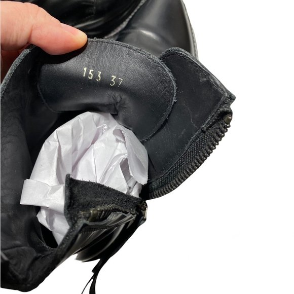 Acne Studios Linden Boots Black Leather Combat - Picture 9 of 13